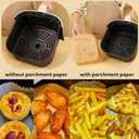 125 Pcs Air Fryer Liners, 8 Inch Square Non-Stick Parchment Paper, Disposable, Oil-Proof, Waterproof, Unbleached, Perfect for Baking, Roasting, and Frying (8IN-Square)