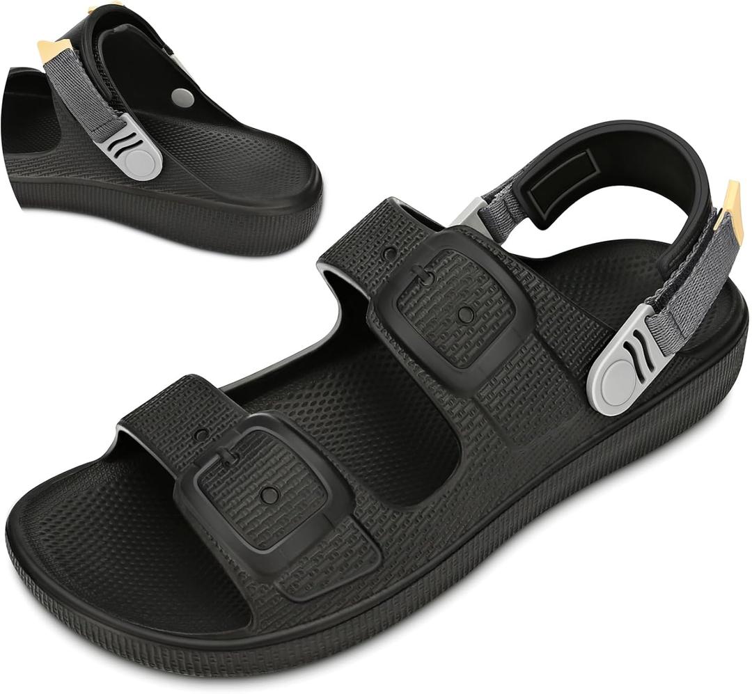 Slides for Men,Mens Slides Sandals for Men Adjustable Beach Sandal Platform Sandals Comfort Lightweight Ultra Cushion EVA Slides