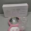 Dog Bowls, Cat Food and Water Bowl Set with Water Dispenser and Stainless Steel Bowl for Cats and Small Dogs - Pink