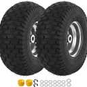 AR-PRO (2 Pack) 15x6.00-6 Front Tire and Wheel Assembly, 15x6-6 Lawn Mower Tire with 3" Centered Hub & 3/4" Bushing, 4-Ply Pneumatic