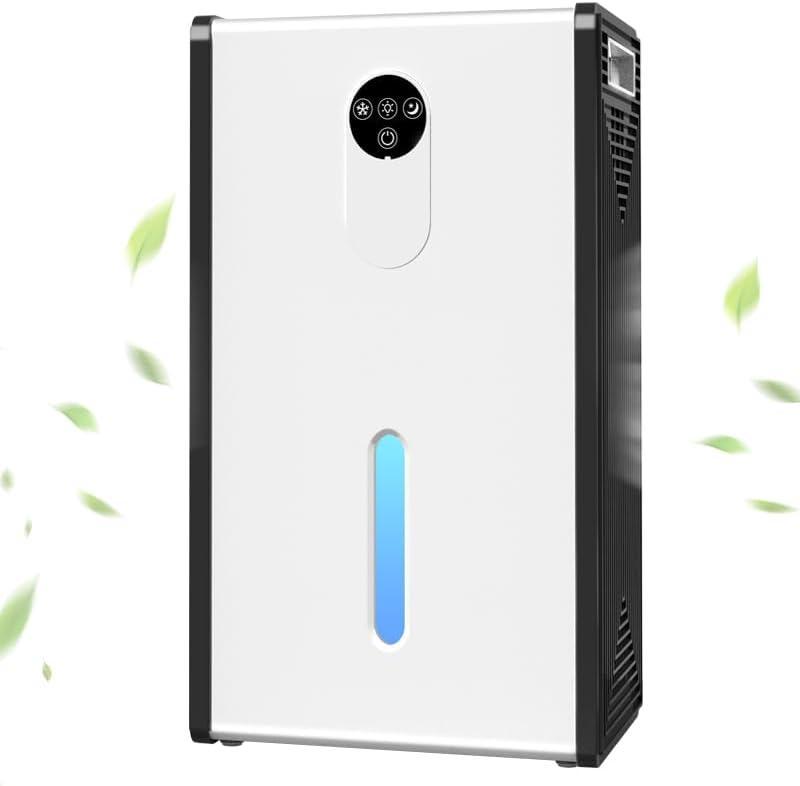 Dehumidifier for Basement, 1076 sq.ft Dehumidifiers for Home Bedroom Bathroom RV with Drain Hose, 72 OZ Quiet Portable Dehumidifier with Auto Shut Off, Auto Defrost, 7 Color LED Light, Sleep Mode