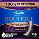 Always Discreet Boutique Adult Incontinence & Postpartum Pads For Women, Size 5, Heavy Long Abondant longues, 28 Count x 3 Packs (84 Count total)