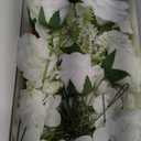 Ling's Moment Fake Flowers Box, Artificial Faux Greenery Stems Silk Hydrangea Foam Rose for Wedding Bouquets Centerpieces Table Decorations Floral Picks Arrangements, White & Cream, Deluxe Combo