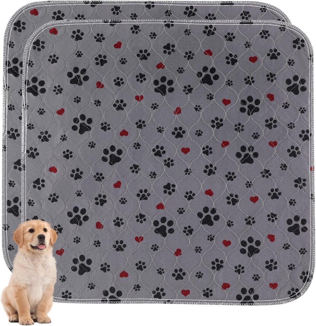 Washable Pee Pads for Dogs,2 Pack Extra Large 36"x36" Super Absorbent Reusable Puppy Pads,Non-Slip 100% Waterproof Dog Pee Pads,Pet Training Pads for Couch, Crate,Potty Training,Floor