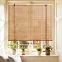Bamboo Blinds 48x72 inch Bamboo Roman Shades for Indoor Windows Outdoor Patio,Light Filtering Sunshade Roll Up Window Shades,Easy to Install