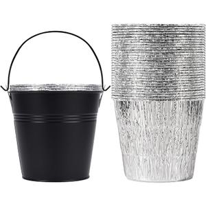 30-Pack Grease Liner and 1 Pack Black Bucket, Grill Drip Cups Compatible for Traeger Pro Series 575/780, 22/34 Series, Grill Accessories and Drip Tray Liner