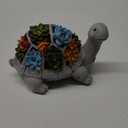 Nacome Solar Garden Outdoor Statues Turtle with Succulent and 7 LED Lights - Lawn Decor Tortoise Statue for Patio, Balcony, Yard Ornament - Unique Housewarming Gifts