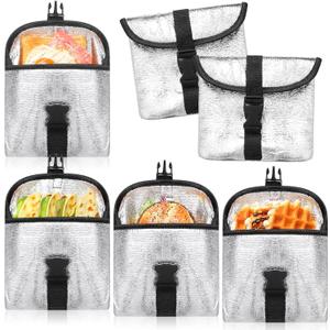 Reallnaive 4 Pcs Insulated Pouch Backpackers Reusable Sandwich Bag Mini Thermal Snack Bags Small Reusable Lunch Freezer Cooler Bags for Work Picnics Travel Office School Supplies 5.5'x 7'(Glossy)