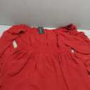 SCOMCHIC Womens Plus Size Tops Long Sleeve Blouse Ruffle Sweetheart Neckline Smocked Peplum Babydoll Top Red 1XL