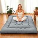 DAICO Japanese Floor Mattress, 4'' Thick Foldable Futon Mattress Twin Size
High Density Foam Tatami Mat, Comfortable Sleeping Pad for Guest Room, Camping & Floor Bed, Removal Cover, Grey, 39''x80''