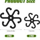 2 x BOXOB 4pcs Plant Stem Support, Acrylic Reusable Leaf Holder with Holes 2 Size Flowers Stabilizer Grapple Stake Accessories Essentials for Thriving Indoor Growth(Black)