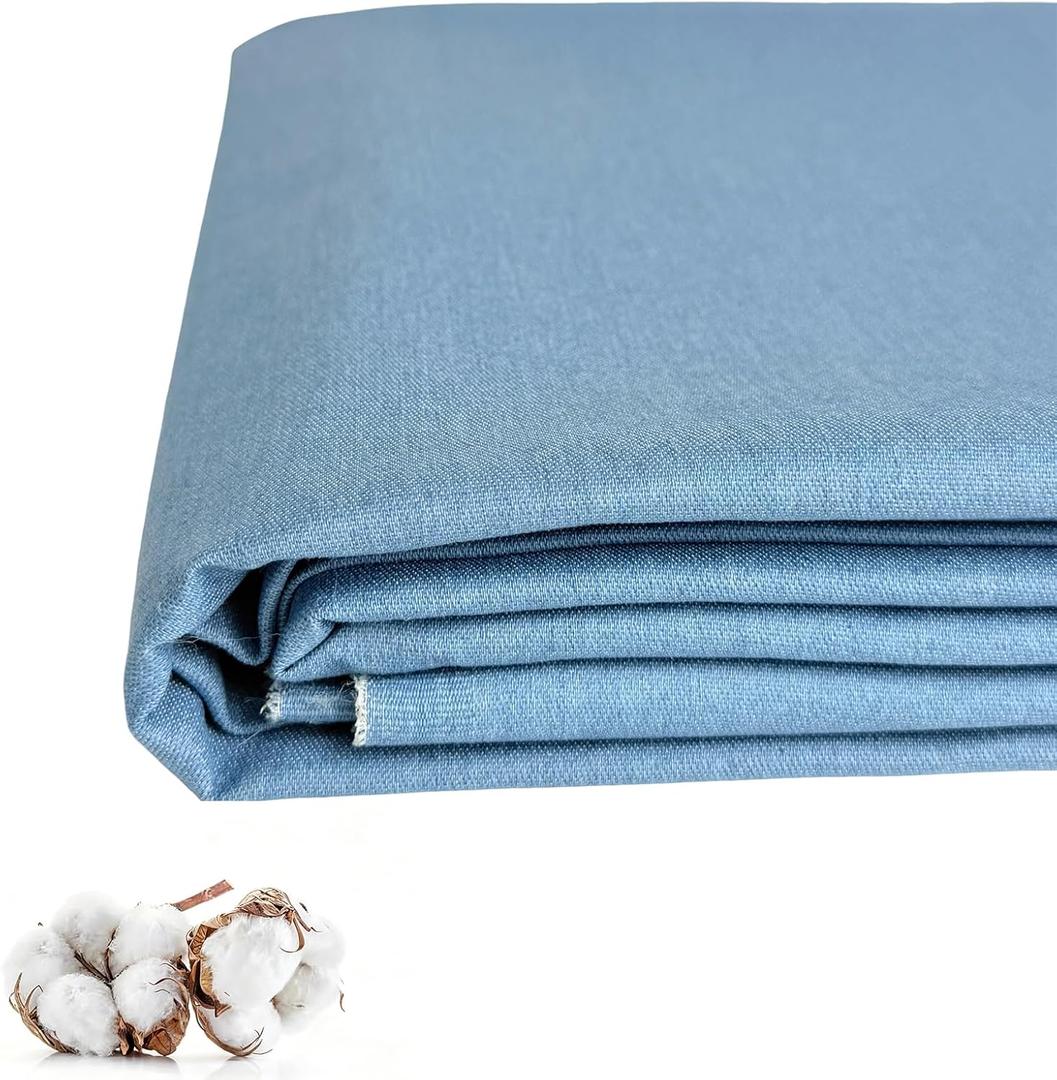 100% Cotton Denim Fabric by The Yard, 6.5oz & 10 oz Comfort Stretch Denim for Apparel, Jeans, Jackets, DIY Sewing (6.5oz-Sky Blue, 3 Yard)