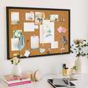 Miratino Large Bulletin Board, 36 "x 24" Cork Boards for Walls with Black Frame, Pin Display Board Vision Board for Home School Office Decor