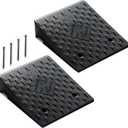 Rubber Threshold Ramp, 3.9" Rise Wheelchair Ramp Doorway, 7000Lbs Load Capacity, Non-Slip Surface Rubber Curb Ramp for Wheelchair and Scooter, 2 Pack(3.9" Height) (3.9" Rise)