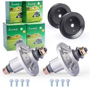 GY21098 Spindle Assembly with GX20367 Pulley Replaces John Deere GY21098 Spindle, AUC15811 Spindle GY20962,GY20454 for John Deere D110 Spindle, D130, E100 D105, D120, Mowers(2Pack)