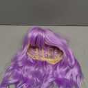 eNilecor Lavender Purple Wig Short Colorful colored Curly Wavy Synthetic Bob Wigs with Air Bangs 14" Natural Lilac Neon Wigs for Women