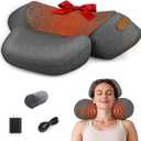 3-in-1 Neck Massager Pillow for Pain Relief, Neck Massager with Heat and Cervical Traction, Deep Tissue Massage Pillow for Shoulder & Back Comfort, Ergonomic Design for Men and Women (Deep Gray)