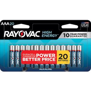 Rayovac High Energy AAA Batteries (20 Pack), Alkaline Triple A Batteries