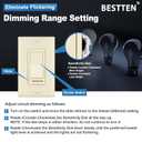 BESTTEN 2 Pack Almond Dimmer Wall Light Switch, Compatible with Dimmable LED, CFL, Incandescent and Halogen Bulb, Single Pole or 3-Way Dimmer Switches, 120VAC, Decorator Wall Plate Included