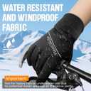 Winter Waterproof Ski Gloves Men Women, Snow Warm Cycling Cold Weather, Driving Biking Running (Black)