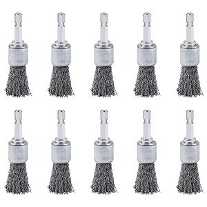 WUBOECE 10PCS Wire Brush for Drill, High Carbon Steel Wire Drill Brush Wire Brush, Metal Wire Brush for Drill with 1/4" Hex Shank, Skilled in Handling Metal & Nonmetal Surfaces