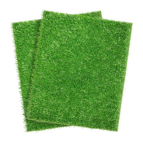Artificial Dog Grass Pee Pad 20”x 25” 2 Pack, Grass Pad for Dogs Indoor Potty Training, Replacement Turf for Puppy, Washable Reusable Realistic Fake Grass Mat