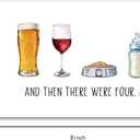 4 x RollupJoy Cute Baby Shower Card, Funny Newborn Greeting Card for New Mom Dad Parents, Baby Shower Congratulation Cards, and Then There Were Four Cards