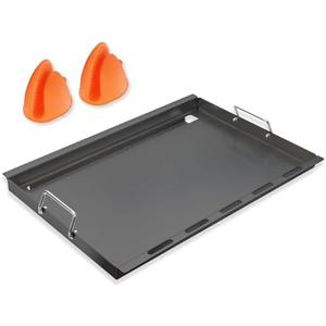 7524 Full Size Griddle Insert for Weber Genesis 300 Series Gas Grills, Flat Top Griddle Repalcement for Weber Genesis E/EP-310, E/EP-320, E/EP-330 and CEP-310 with Mini Oven Mitt