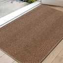 Color&Geometry Ultra Thin Indoor Door Mat 24"x36", Machine Washable Front Door Mat Non Slip, Low Profile Entrance Mat Indoor, Absorbent Carpet for Inside, Entry, Entryway, Classic Brown (FOLD)
