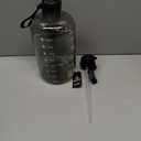 AQUAFIT 1 Gallon Water Bottle with Time Marker - Straw & Chug Lid - BPA Free Gym Water Bottle with Straw - Big Gallon Jug (Gray, 128 oz - 2 Lids)