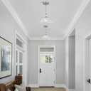 1 Piece Brushed Nickel Chandelier Light Fixtures with Glass Shade, Brushed Nickel Finish Pendant Light,Hanging Light for Dining Room,Hallways,Living Room,Bedroom