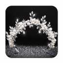 CLOACE Crystal Crown and Tiara Silver Beaded Crowns Headpiece Bride Wedding Headwear Hair Accessories for Women and Girls
