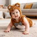 Halloween Baby Animal Plush Costume Kids Cartoon Onesie Pajamas Homewear Outfit Infants Jumpsuit (24-28, Bear)