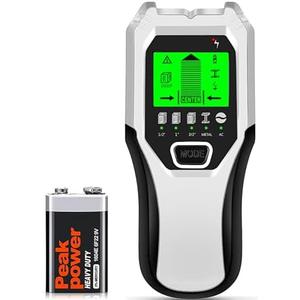 Stud Finder Wall Scanner 5 in 1 Multifunctional Upgraded Smart Wall Scanner, Stud Sensor Beam Detector with Battery for Wood Metal and AC Wire Detection, Comes with HD LCD Display and Audio Alarm