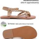 Luoika Women's Wide Width Flat Sandals, Flip Flop Casual Strapy Sandals Slip on Summer Beach Shoes for Women. 9.5XW
