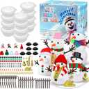 12 Pack Build a Snowman Kit, Winter DIY Crafts for Kids, Modeling Clay Snowman Craft Kit, Kids Snowman Activities & Craft Gifts (141pcs)