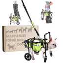 Dog Wheelchair for Back Legs, for All Breed Dog - Includes High-Visibility Vest, Leash & Sling Lift, for Arthritis, Paralyzed, Injured, or Disabled Dogs (4Wheels-S, for Small Breed Dog)