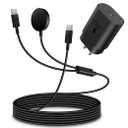 2 in1 Samsung Watch Charger,25W USB C Fast Charger Compatible with Galaxy Watch 8/7/6/6 Classic/5 Pro/5/4 /4 classic/3/Active2/1 and GalaxyS25/24/S23 /S22/21 Note/Z Fold 7(5ft)