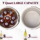 6.8L/7QT Insulated Ice Bucket with Lid & Scoop,Double-Wall Ice Bucket for Parties,Cocktail Bar(White)