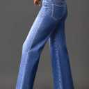 Astylish Womens Wide Leg Jeans High Waisted Stretchy Buttoned Denim Pants Trendy 2025 with Pocket, 4 (Blue)