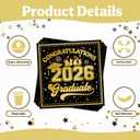 2 x 2026 Graduation Party Decorations, 50 Pack Cocktail Napkins for Congratulation Party Decor Supplies, Disposable Paper Napkins for College High School PhD Nurse Law School Graduations