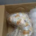 Handmade Satin Rose Water Drop Bridal Bouquet 8.7inch Crystal Wedding Round Tossing Bouquet Jewelry Proposal Bridesmaid Bouquet Groom Corsage Bride Wrist Flower Ivory (Ivory)