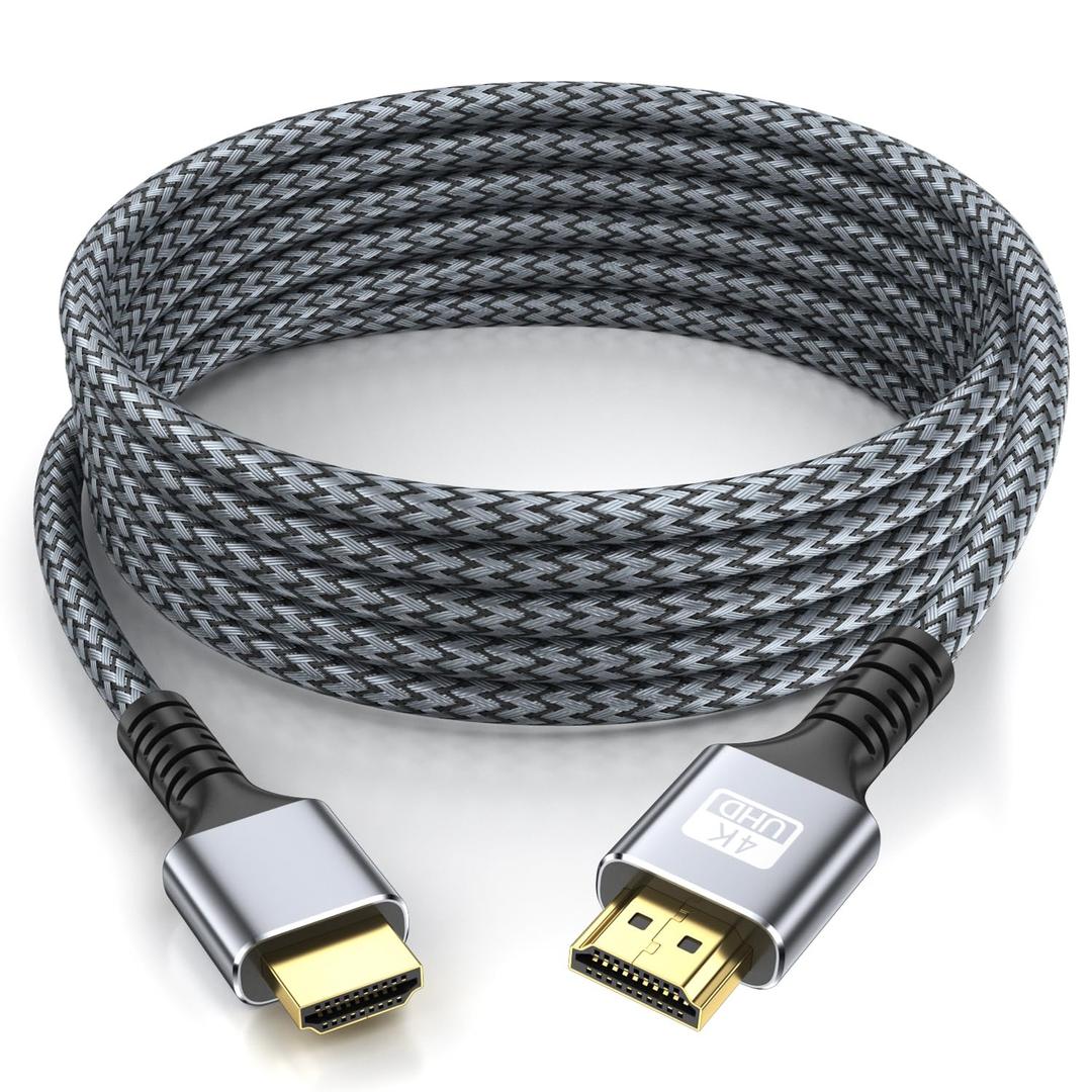 4k Hdmi Cable 30ft Ultra High Speed HDMI 2.0 Cable 4K@60HZ 3D ARC Gold Plated Connector Ethernet Audio Video Return HDMI Cord for UHD TV Monitor Laptop Xbox PS4/PS5 Roku TV ect.(Silvery)