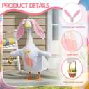 Easter Goose Outfit for Porch Goose, Bunny Porch Outfits Lawn Goose Clothing Costume for 23 Inch Outdoor Yard Garden (White)