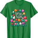 Cute Tiptoe Through The Tulips Floral Garden Lover T-Shirt,XL