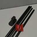 KAMANINA No Drill Curtain Rods for Windows 32 to 58 Inches, 5/8 Inch Renter Friendly Curain Rod Adjustable Drapery Rod with 3M Adhesive Brackets without Drilling, Black