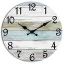Amazon.com: CHYLIN Wall Clock - 18 Inch Silent Non Ticking Wall Clocks Battery Operated, Wooden Rustic Farmhouse Larger Clock Decorative for Living Room, Kitchen (Blue) : Home & Kitchen