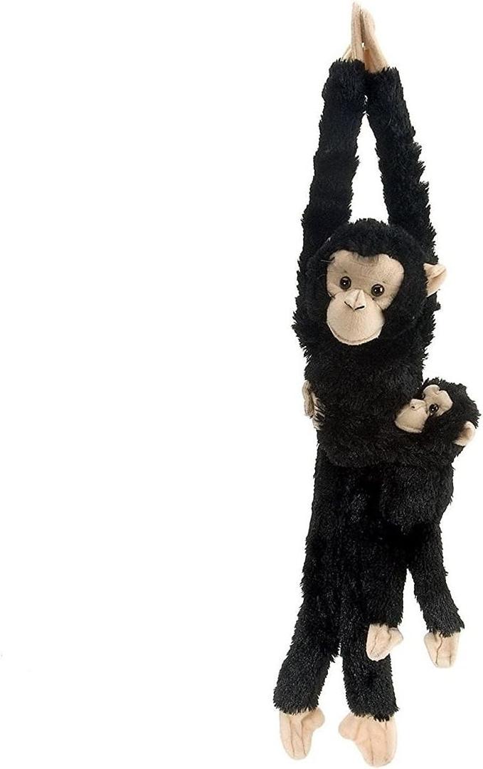 Wild Republic Chimpanzee w/baby plush, Monkey Stuffed Animal, Plush Toy, Gifts for Kids, Hanging 20 Inches