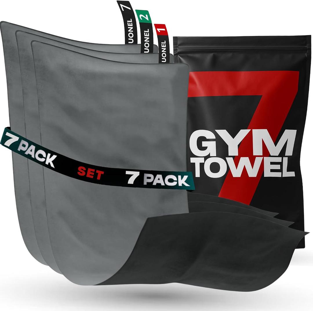 Workout Towels for Gym Pack 7 - Sweat Microfiber Fast Drying Towel Gym Sweat Towel with Hook Compact Absorbent Exercise Towel for Men and Women