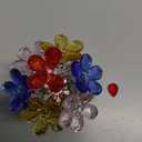 Crystal Flower Decoration Glass Flowers Birthday Gifts for Women Wife Girlfriend Daughter Ornament Bouquet for Wedding Anniversary Mom Mother's Day from Daughter Son (Multicolored Flowers 02)